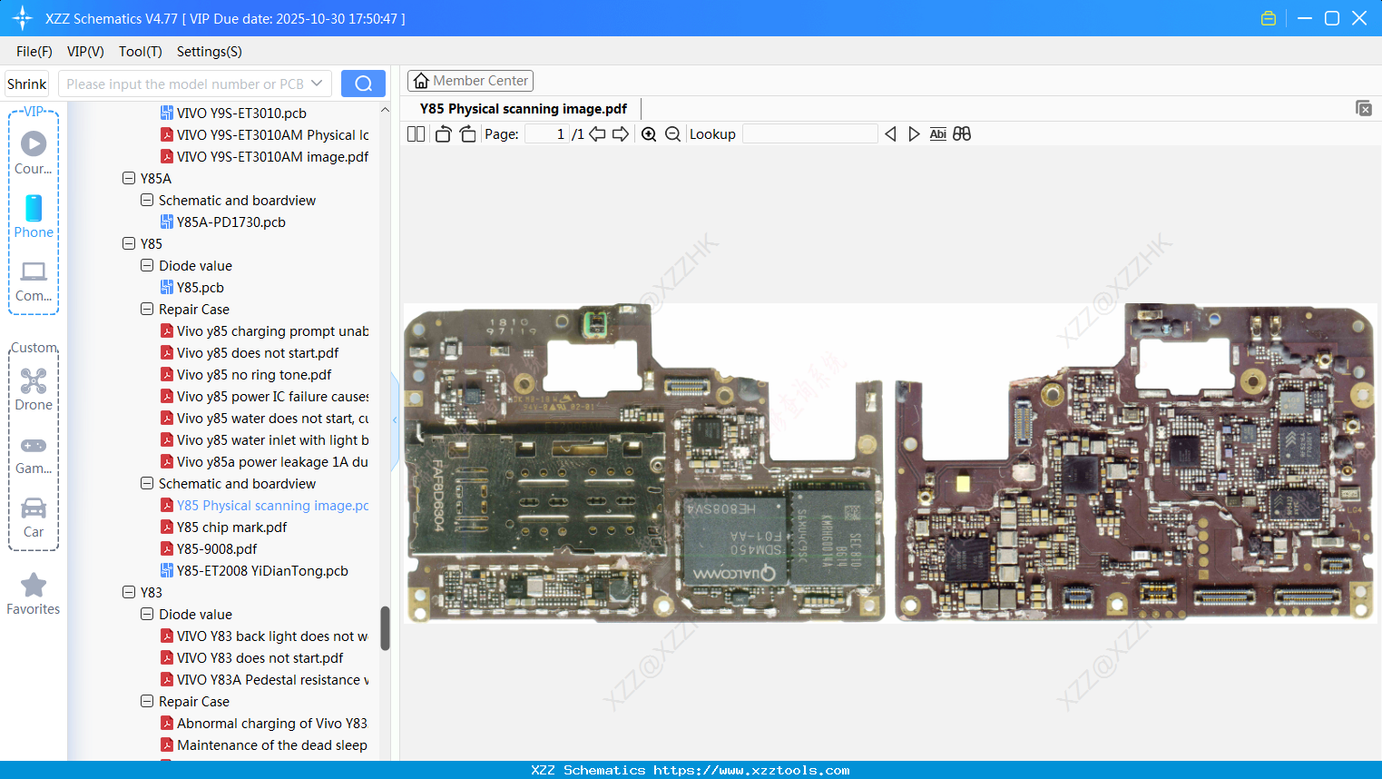 VIVO Y85 Physical Scanning Image